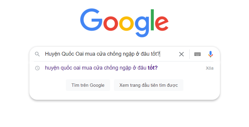 Tìm kiếm trên Google.